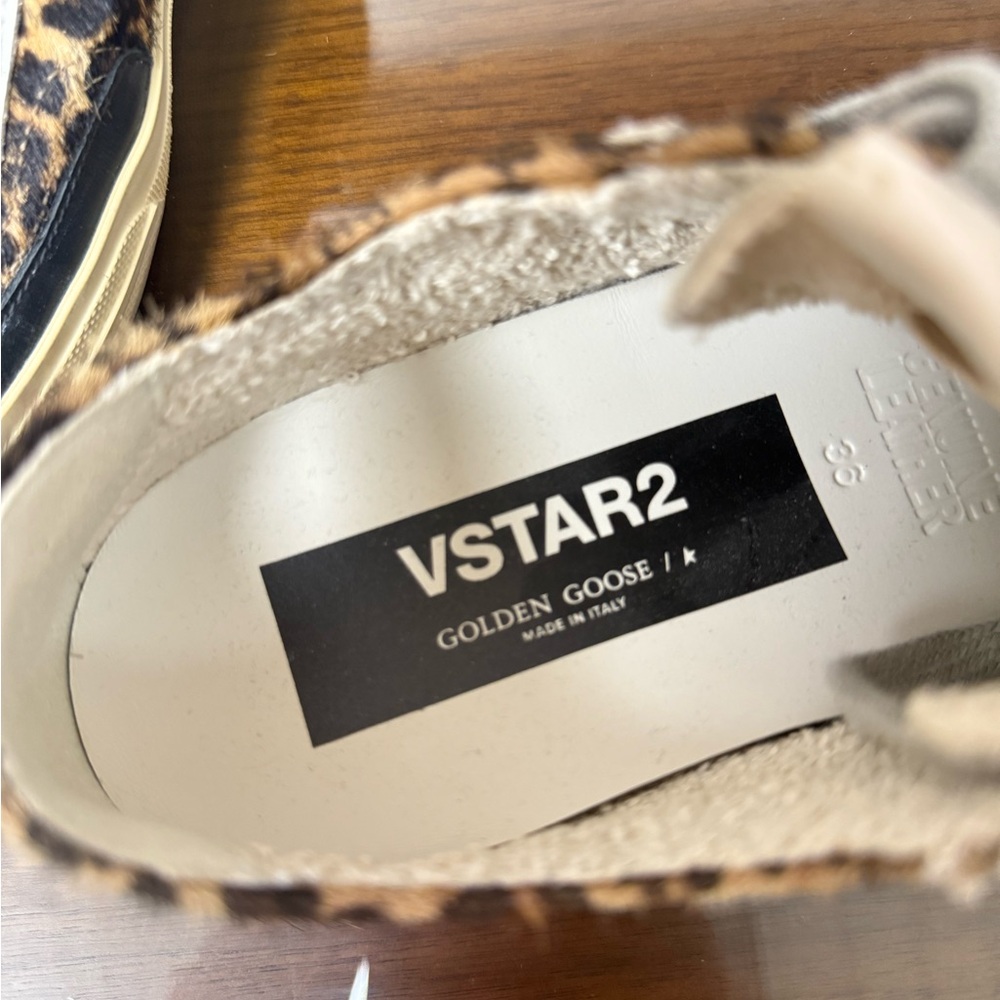 Golden Goose Leopard Print Low-Top Sneakers with Black Star - Picture 3 of 11